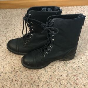 Black combat boots
